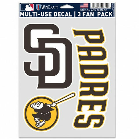 San Diego Padres Decal Multi Use Fan 3 Pack Special Order