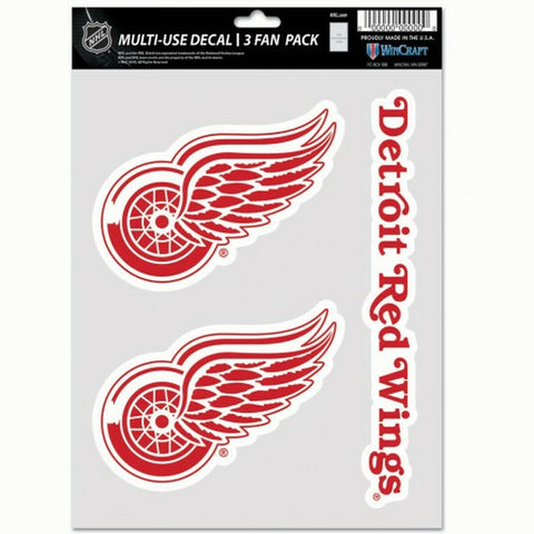 ~Detroit Red Wings Decal Multi Use Fan 3 Pack~ backorder