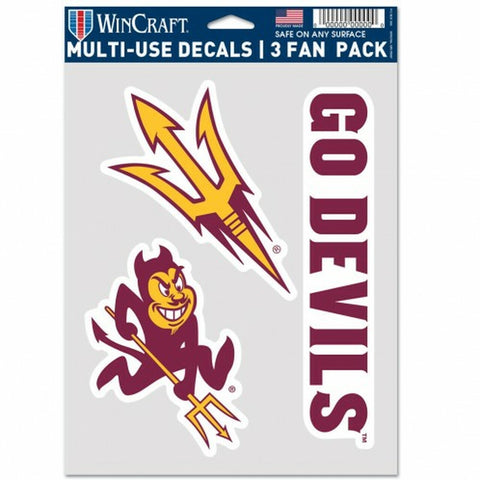 ~Arizona State Sun Devils Decal Multi Use Fan 3 Pack Special Order~ backorder