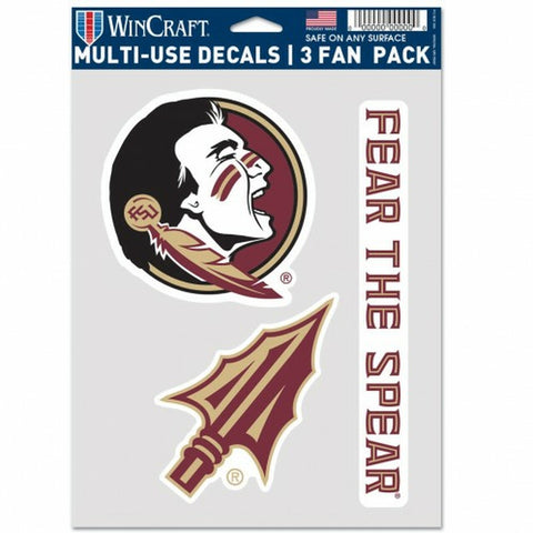 ~Florida State Seminoles Decal Multi Use Fan 3 Pack Special Order~ backorder