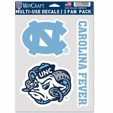 ~North Carolina Tar Heels Decal Multi Use Fan 3 Pack Special Order~ backorder