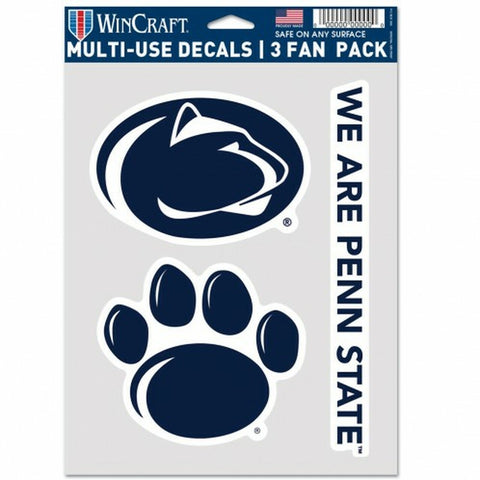 ~Penn State Nittany Lions Decal Multi Use Fan 3 Pack Special Order~ backorder