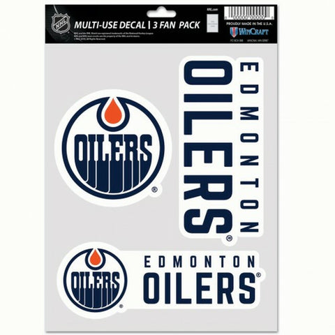 ~Edmonton Oilers Decal Multi Use Fan 3 Pack Special Order~ backorder
