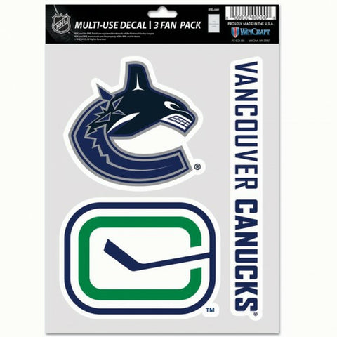 ~Vancouver Canucks Decal Multi Use Fan 3 Pack Special Order~ backorder