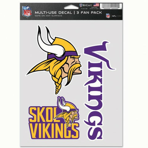 Minnesota Vikings Decal Multi Use Fan 3 Pack