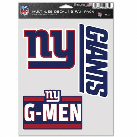 New York Giants Decal Multi Use Fan 3 Pack