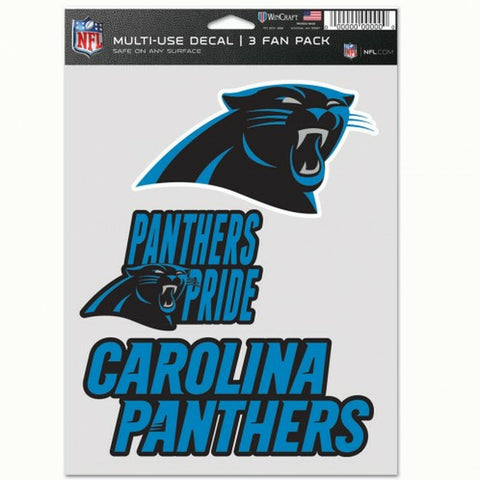 Carolina Panthers Decal Multi Use Fan 3 Pack