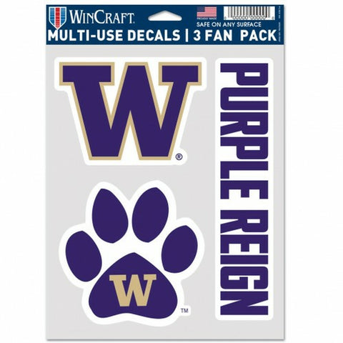 ~Washington Huskies Decal Multi Use Fan 3 Pack Special Order~ backorder