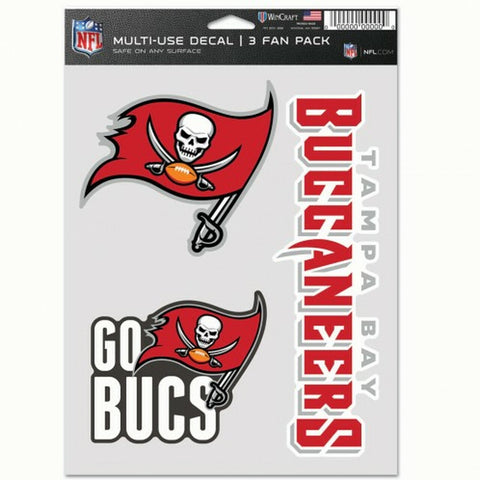 Tampa Bay Buccaneers Decal Multi Use Fan 3 Pack