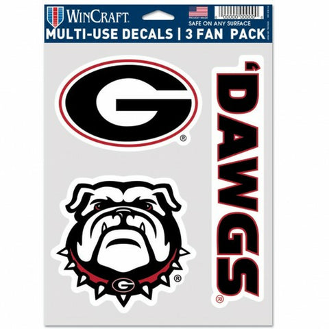 ~Georgia Bulldogs Decal Multi Use Fan 3 Pack Special Order~ backorder