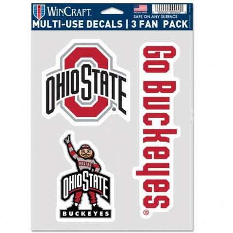 ~Ohio State Buckeyes Decal Multi Use Fan 3 Pack Special Order~ backorder
