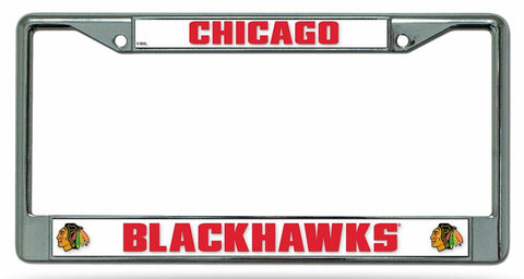 Chicago Blackhawks License Plate Frame Chrome