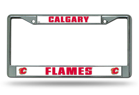 ~Calgary Flames License Plate Frame Chrome - Special Order~ backorder