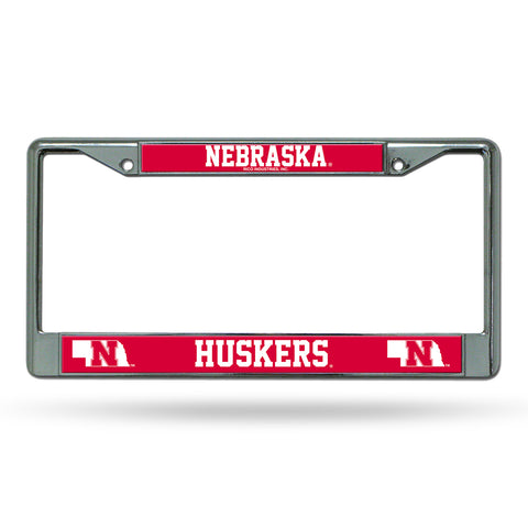 Nebraska Cornhuskers License Plate Frame Chrome