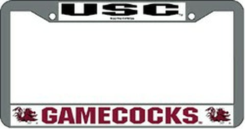 South Carolina Gamecocks License Plate Frame Chrome
