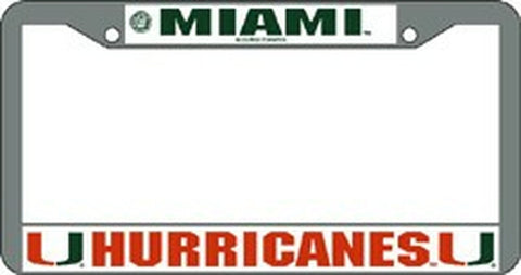 Miami Hurricanes License Plate Frame Chrome