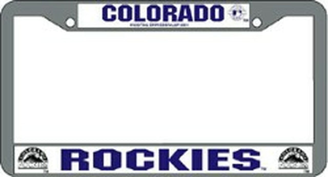 Colorado Rockies License Plate Frame Chrome