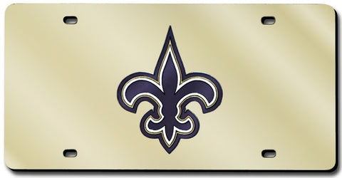 New Orleans Saints License Plate Laser Cut Gold