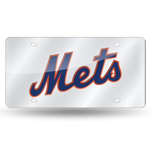 New York Mets License Plate Laser Cut Silver