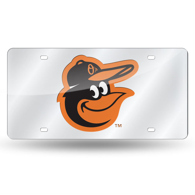 Baltimore Orioles Laser Cut Silver License Plate