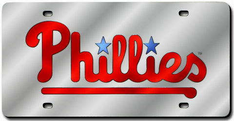 Philadelphia Phillies Laser Cut Silver License Plate