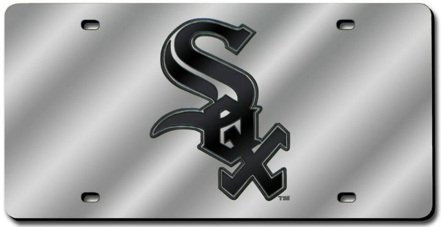 Matrícula de los White Sox de Chicago cortada con láser en color plateado