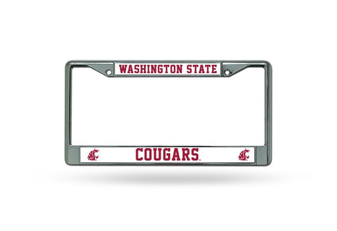 Washington State Cougars License Plate Frame Chrome