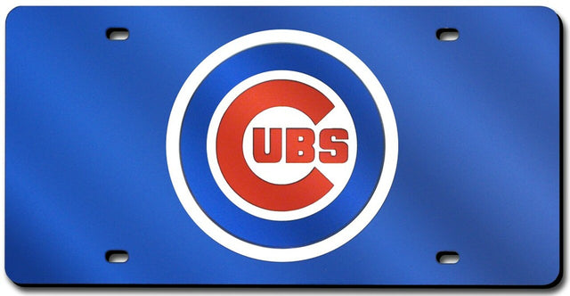 Chicago Cubs License Plate Laser Cut Blue