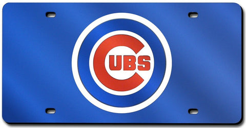 Chicago Cubs License Plate Laser Cut Blue