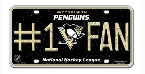 Pittsburgh Penguins License Plate - #1 FAN - Special Order