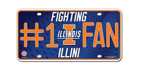 ~Illinois Fighting Illini License Plate - #1 Fan - Special Order~ backorder