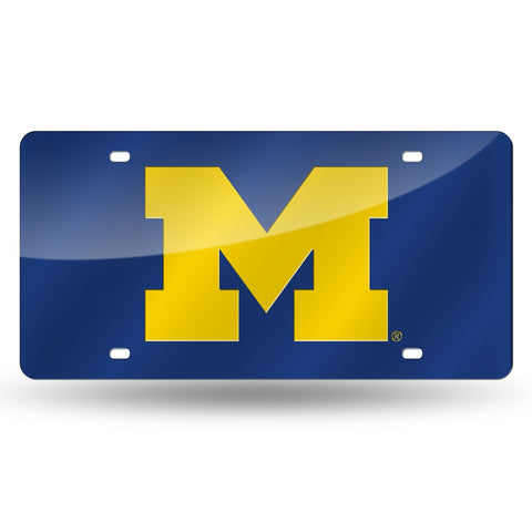 Michigan Wolverines License Plate Laser Cut Blue