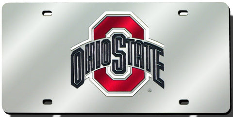Ohio State Buckeyes License Plate Laser Cut Silver