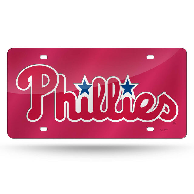 Matrícula de los Philadelphia Phillies cortada con láser en color rojo