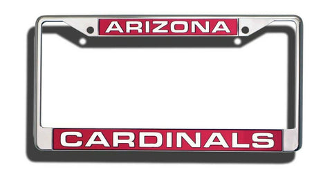 Arizona Cardinals License Plate Frame Laser Cut Chrome - Special Order