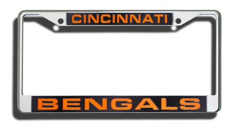 Cincinnati Bengals License Plate Frame Laser Cut Chrome - Special Order