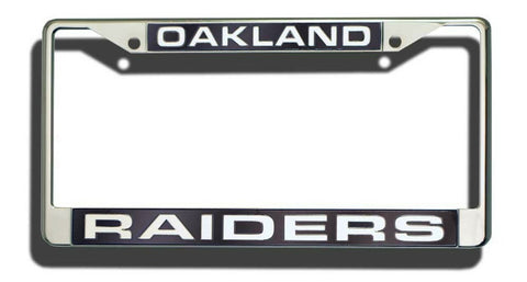 ~Oakland Raiders License Plate Frame Laser Cut Chrome~ backorder