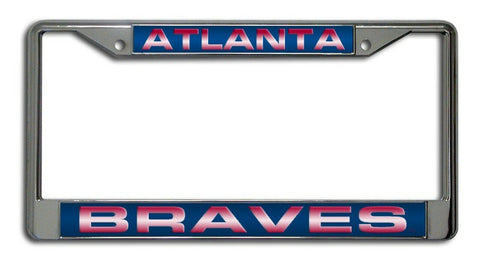 Atlanta Braves License Plate Frame Laser Cut Chrome - Special Order