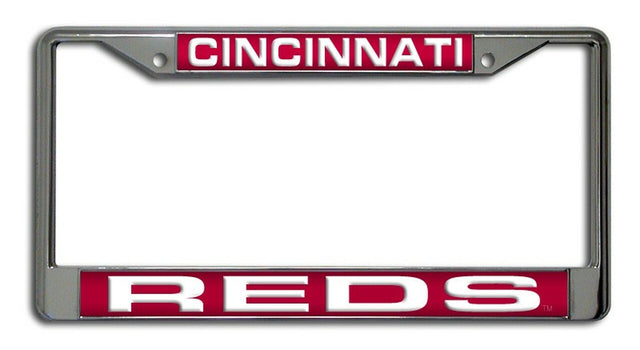 Cincinnati Reds License Plate Frame Laser Cut Chrome