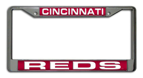 ~Cincinnati Reds License Plate Frame Laser Cut Chrome~ backorder