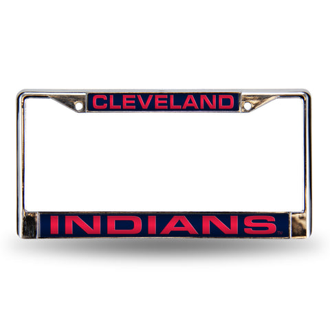 Cleveland Indians License Plate Frame Laser Cut Chrome