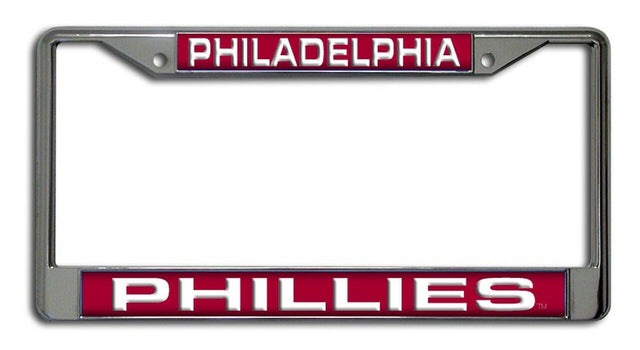 Philadelphia Phillies License Plate Frame Laser Cut Chrome