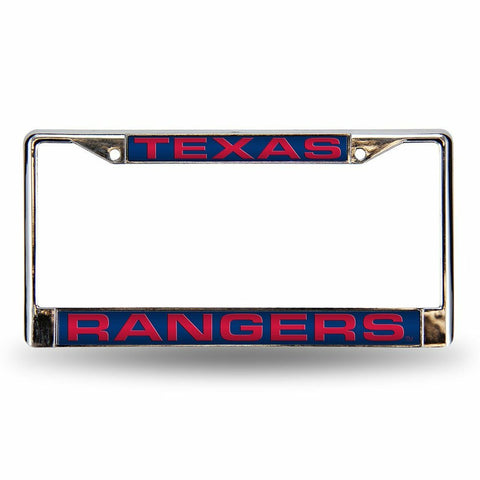 ~Texas Rangers License Plate Frame Laser Cut Chrome Blue~ backorder