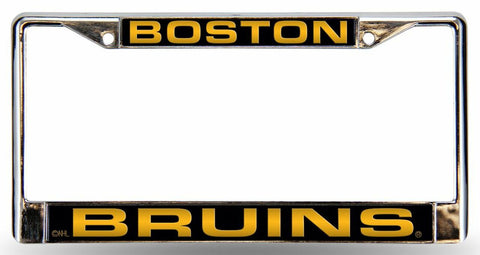 ~Boston Bruins Laser Cut Chrome License Plate Frame - Special Order~ backorder