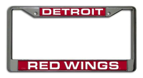 Detroit Red Wings License Plate Frame Laser Cut Chrome - Special Order