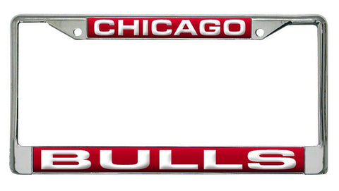 Chicago Bulls License Plate Frame Laser Cut Chrome - Special Order