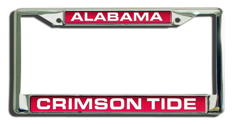 Alabama Crimson Tide License Plate Frame Laser Cut Chrome