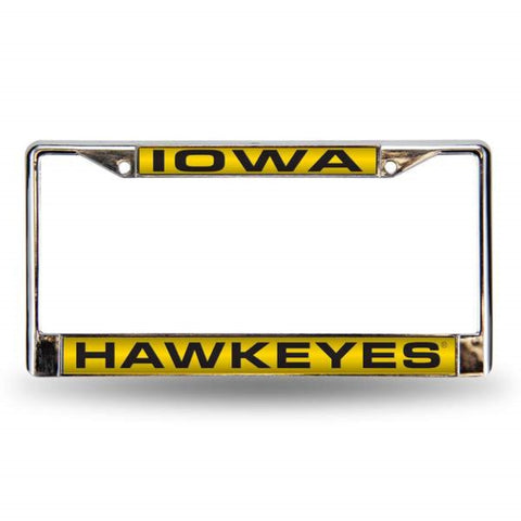 Iowa Hawkeyes Laser Cut Chrome License Plate Frame - Special Order
