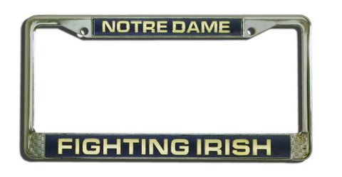 Notre Dame Fighting Irish License Plate Frame Laser Cut Chrome