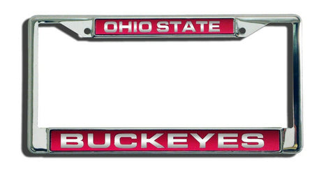Ohio State Buckeyes License Plate Frame Laser Cut Chrome